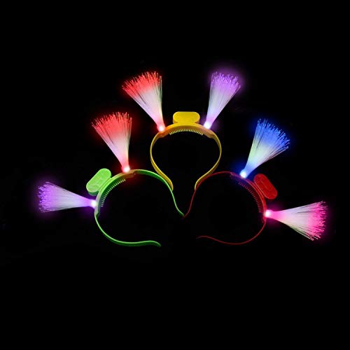 Fun Central 12 Packs - LED Head Boppers - Light Up Fiber Optic Headbands - Assorted
