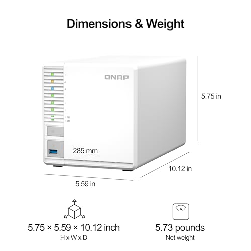 Image of QNAP TS-364-8G-US 3 Bay High-Performance Desktop NAS with 2.5GbE and M.2 SSD caching for Running Virtual Machines and Qtier