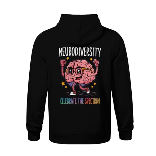 Kids Neurodiversity Brain Autism Awareness Vintage Boys Girls Lightweight Kangaroo Pocket Hoodies3