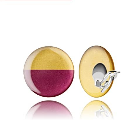 Retro Large Round Clip on Earrings - Non Pierced Ears; Christmas Original Jewellery Gifts for Women (Black and Silver)