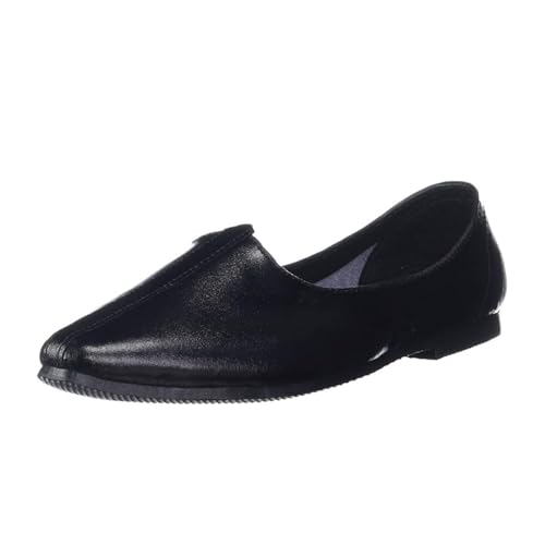 Men’s Black Ethnic Jutti Shoes, Mojari Slip-Ons, Size 8