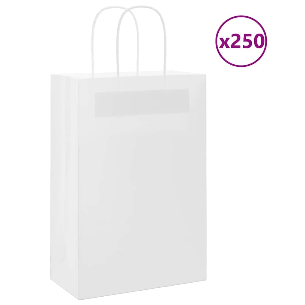 MBDRKVGF Bolsas de papel (250 unidades, 21 x 11 x 31 cm), color blanco