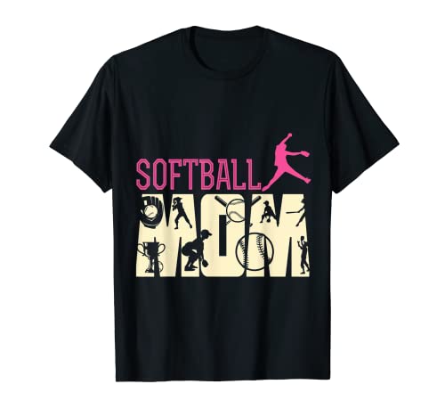 Ballon de softball fier pour maman, cadeau de fête des mères T-Shirt