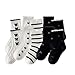 EPIPHQNY Toddler Socks, Pack of 5 Pair Girls Lace Socks Fashionable Middle Tube Sock Short Sock for Ages 1 to 12 Years Kids