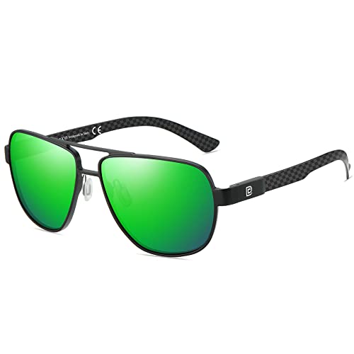 Image of DUCO Aviator Sunglasses for Men Women Carbon Fiber Polarized Sunglasses Men UV Protection for Driving Golf Fishing 3051