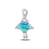 PANDORA Moments Mantarochen Charm-Anhänger aus Sterling Silber mit Zirkonia, Kompatibel Me und Moments, 794685C01