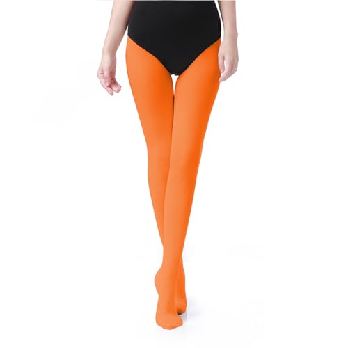 Image of UTTPLL Women's Run Resistant 80 Denier Tights Solid Color Dance Stockings Soft Semi Opaque Footed Pantyhose High Waist Tight