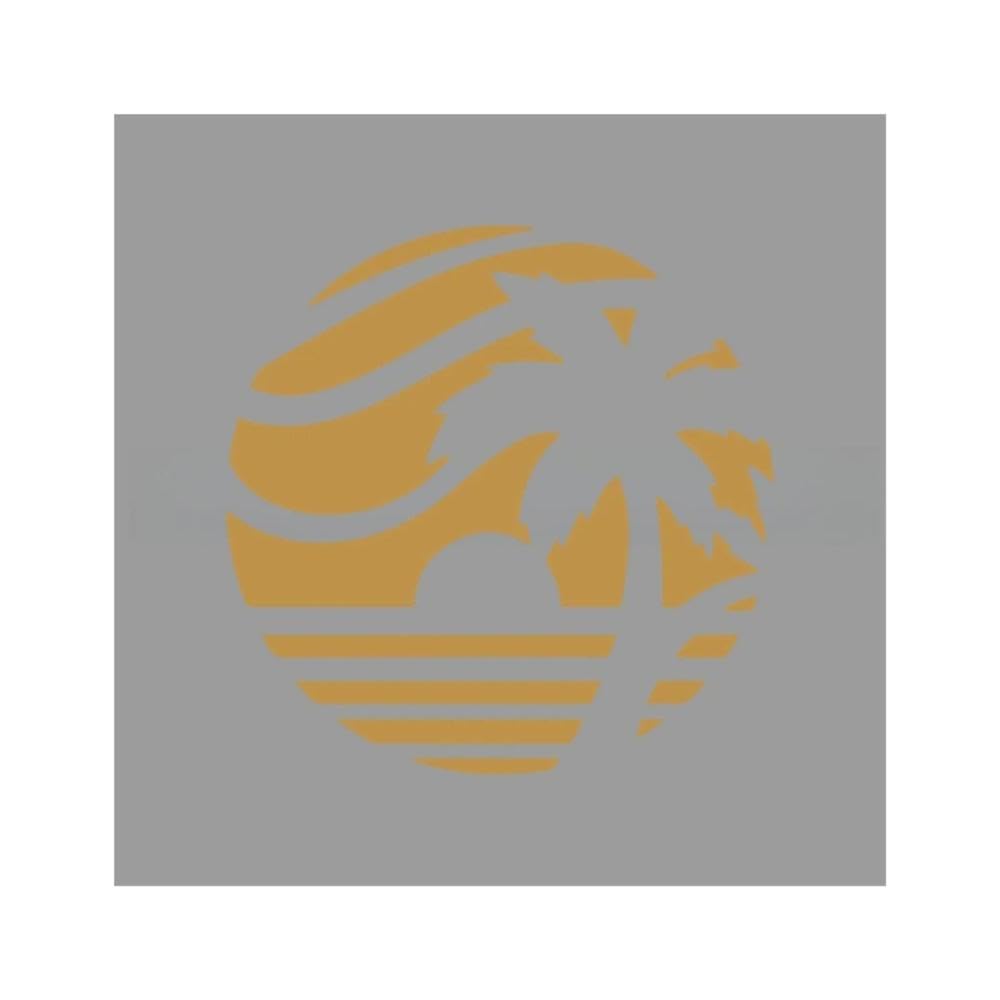 Sunset Coconut Palm Seascape Vinyl Sticker Waterproof Decal for Car Truck Motorcycle Laptop(Gold,20x20cm)