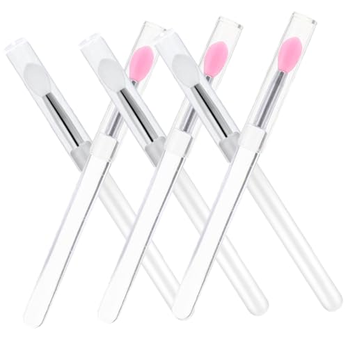 HAPINARY Portable Lip Brush Set 6pcs Multi-use Lip Applicators Eye Shadows Tools for Women Silicone Makeup Brush
