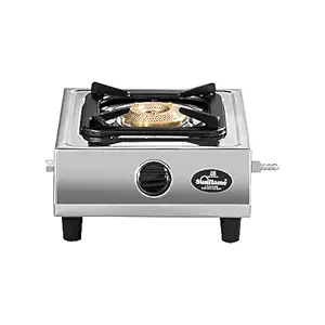 Sunflame Single Burner Stainless Steel Gas Stove | 1 Jumbo Brass Burner| 2-Years Product Coverage?|?Stainless Steel Body | Heat Resistant Ergonomic Knobs| Heavy Duty Pan Support | PAN India Presence