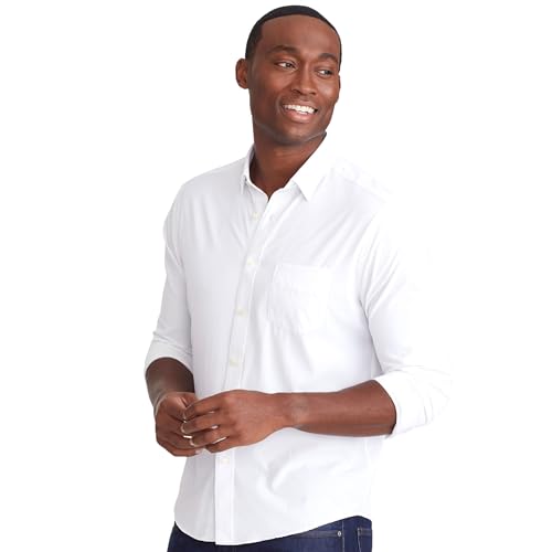 UNTUCKit Gironde Long Sleeve Performance Wrinkle-Free Button Down Dress Shirt Parent (US, Alpha, Medium, Regular, Regular, Regular Fit, White Giorande)
