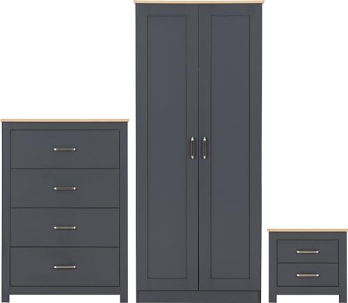 Seconique Portland Trio in Grey/Oak Effect