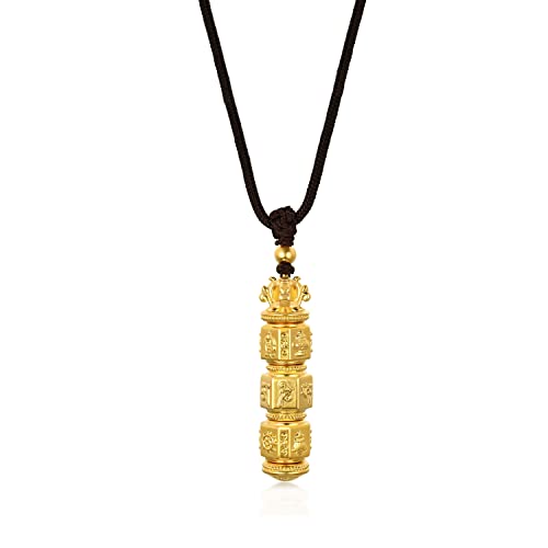 CHOW SANG SANG Cultural Blessing 999 24K Solid Gold Om Mani Padme Hum Necklace for Men 92362Z | 27.5 Inches, (70 CM)