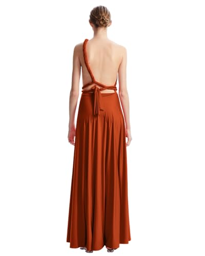 Image of Multi-Way Wrap Infinity Maxi Dress for Bridesmaids & Wedding Guest | 31 Colors for All Wedding Themes, One Size & Plus, 1 Dress for Any Events, Evening, Prom, Gala, Non-See-Through, Wrinkle-Free