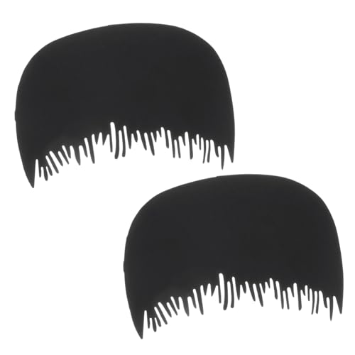 Beavorty 2 Piezas Peine de fibra desenredador rayitas Gel rizo aplicador de productos para el cabello cepillo de pelo rizado aplicador de botella de pelo polvo el plastico Black