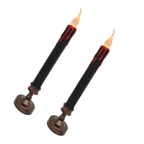 Lámpara de vela de Halloween decorativa sin llama Alipis de 29 cm con luz intermitente