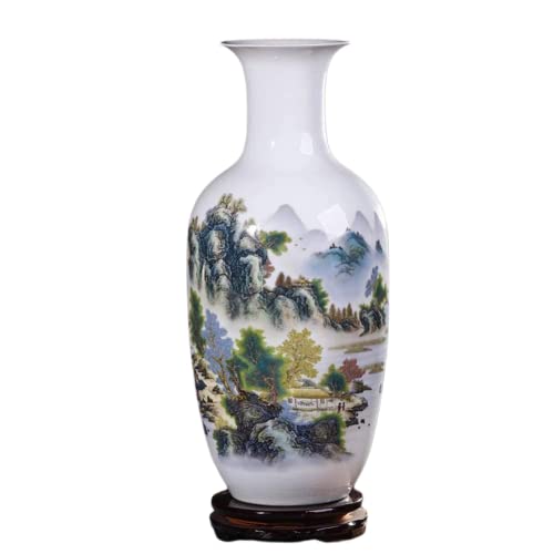 Chinesische Keramikvase mit Ständer, weiß, große chinesische Vase,...
