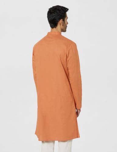 Image of Amazon Brand - Symbol Men's 100% Cotton Embellished Casual Long Kurta (Regular Fit)