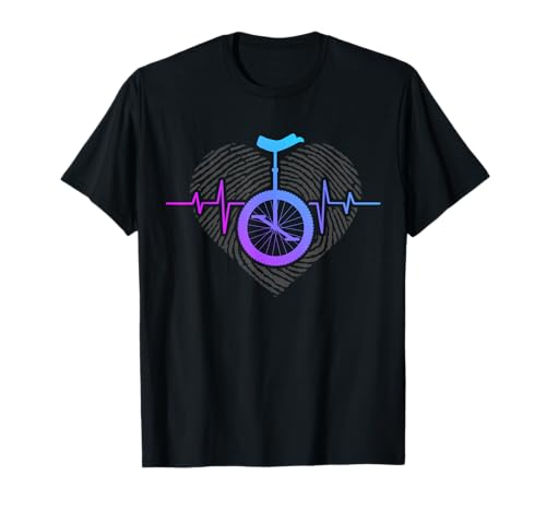 Einrad Herz T-Shirt Unicycle Herzschlag T-Shirt