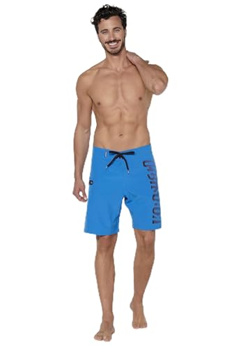 Koroshi Bañador Corto Estilo Surfero con Tres Bolsillos Color Azul para Hombre, de Color Azul, Talla L
