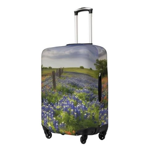 Texas Bluebonnets Scenery Luggage Cover for Suitcase Tsa Approved, Washable Suitcase Protector Fits 18-32 Inch Anti-scratch Suitcase Cover Carry on Luggage Sleeve Travel Baggage Cover2