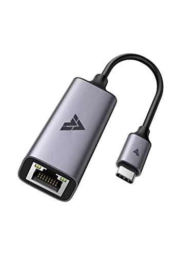 Image of Vaku Luxos USB C to RJ45 Gigabit Ethernet Network Adapter /RJ45 LAN Wired Adapter USB 3.1, Compatible for MacBook, Chromebook, and Other Type-C Enabled Device (Grey)