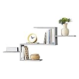 [en.casa] Étagère Murale Stylée Meuble Mural Design à 5 Surfaces de Rangement Capacité de Charge 6 kg Panneau de Particules Mélaminé 104 x 15 x 50 cm Effet Béton