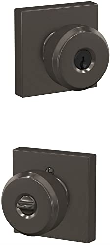 Image of SCHLAGE Bowery Keyed Entry Door Knob, Interior /Exterior, Satin Nickel