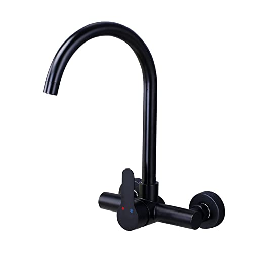 Grifo de pared negro para fregadero giratorio que transforma tu cocina moderna