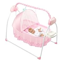 Electric Baby Crib 0-25kg, 87*51*19cm Automatic Baby Bouncer Hub Swing With Bluetooth Newborns Rocker With 5 Swing Settings Electric Infant Cradle Foldable & Portable Dual Control For 0-18 Months