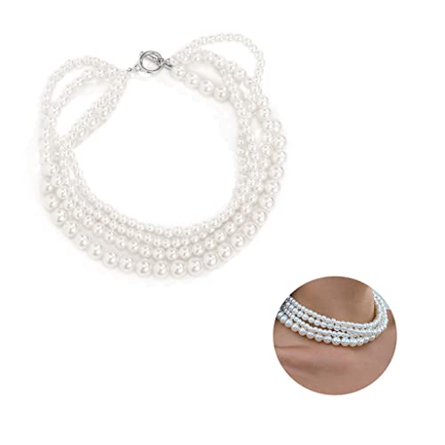 Jovono Collier ras du cou en perles style bohème vintage en argent pour femmes et filles