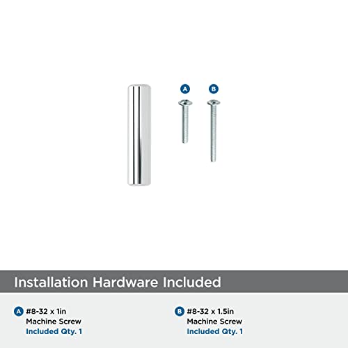 Amerock | Cabinet Knob | Polished Chrome | 1-15/16 Inch (49 Mm) Length | Bar Pulls | 1 Pack | Drawer Knob | Cabinet Hardware #TOP4