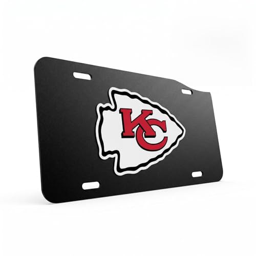 Aluminum Metal License Plate for ChiefsBlack Front 6 * 12 inches Decoration License Plate Tag with 4 Holes