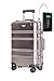 TOKYOTO - Maleta de Cabina 100% Aluminio Puro Metálica Juvenil Ultraligera Equipaje de Mano con Cargador USB, 80000mAh, 55x40x20 cm | Trolley de Viaje Ryanair, Easyjet | Rígida Siver Logo