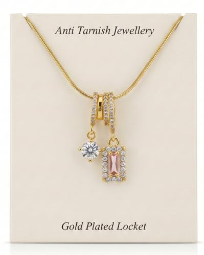 Image of Anti Tarnish Adjustable Vibrant Pendant Necklace for Women | Stylish Locket Chain | Fashion Jewellery Accessories for Girls | Minimal Jewelry | Ideal for Gifting