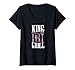 Donna King Of The Grill - Utensili per grigliate Maglietta con Collo a V
