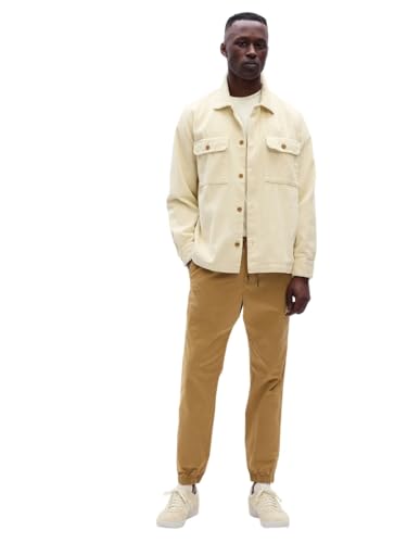 GAP Mens Essential Jogger Sweatpants, Fall Acorn, Large US