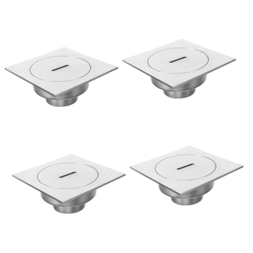 Drain de carré acier inoxydable Homoyoyo lot de 4 pièces pour évacuation de salle de bain