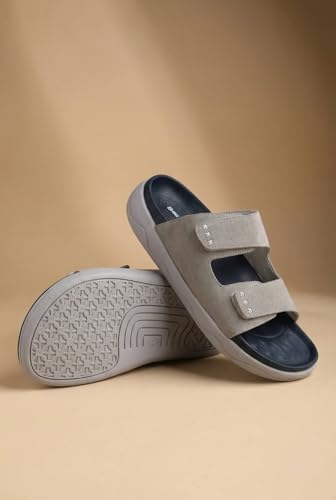 Image of Big Fox Alphabounce- 15 Men's Orthopedic Comfort Slides | Dual Strap Cushioned Sandals | Lightweight Daily Wear