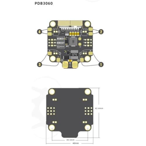 PDB3060 avión cruzado de cuatro ejes con placa de distribución de energía y amperímetro RC FPV 2