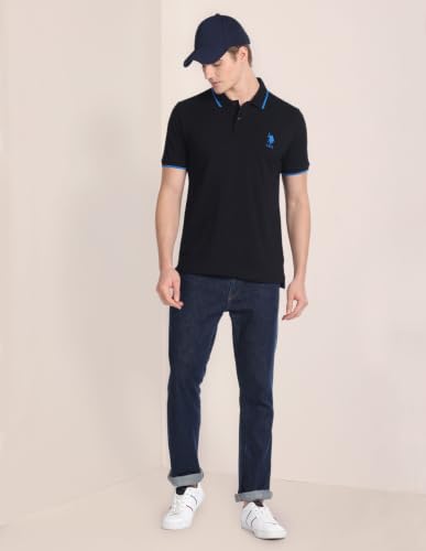 U.S. Polo Assn. Men's Black Slim Fit Cotton Polo T-Shirt - Image 4