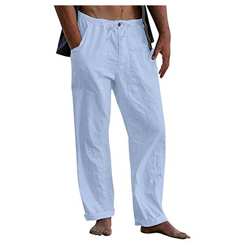 Men’s Linen Beach Pants: Hellblau S Men’s Linen Beach Pants: Hellblau S