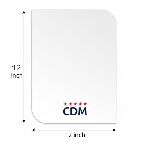 Image of CDM Premium Wall Mirror: Contemporary Rounded Edge Rectangular Mirror with Crystal-Clear HD Reflection for Bathroom, Bedroom, and Home Decor (12 x 12 Inch)