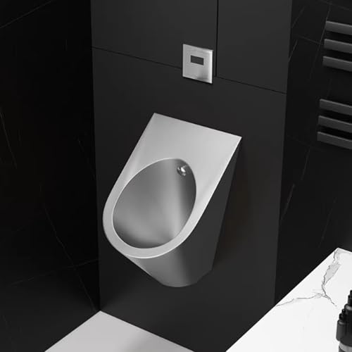 壁掛けセンサー付き男性用小便器、ゴールドの小型垂直排水公衆トイレ、商業用ウォッシュアウト、男性用こぼれ防止