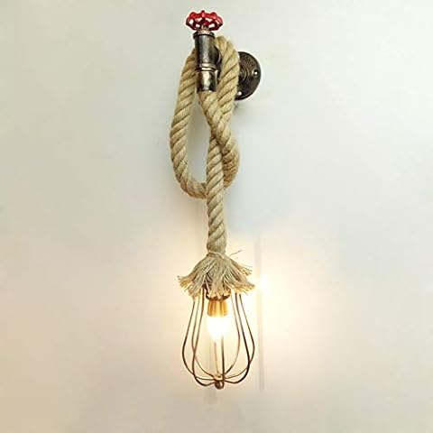 Hdmy Creative Iron Cage Vintage Wall Sconce Bedroom Living Room Hotel Wall Lamp Bar Stair Lighting Aisle Club Cafe Nordic Rope Bra Cover
