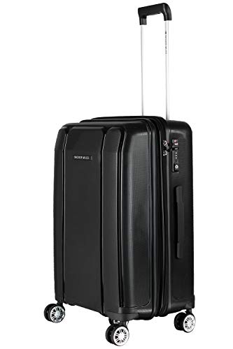 Image of Nasher Miles Capri Hard-Sided Polypropylene Check-in Luggage 28 inch | 75cm | 8 Wheels Large Trolley Bag for Travel | Suitcase (Black)