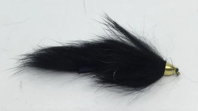 One Dozen (12) Conehead Forage Fish Black Streamer Size 10- Strike Fly Company