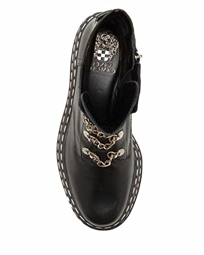Vince Camuto Popinta Black Soft Goat Side Zipper Rounded Toe Chain Detailed Boot4