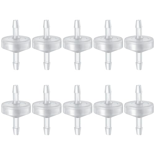 10 Pack 1/8 inch Plastic Check Valve, One Way Check Valve Hose Barb Non Return for Water Fuel Oil Air Gas (3MM)