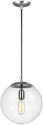 Generation Lighting 6701801-04 Hanging Globe One Light Pendant, Satin Aluminum Finish